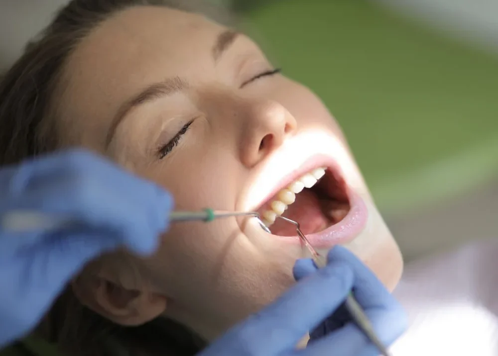 Woman Getting Dental Cleaning