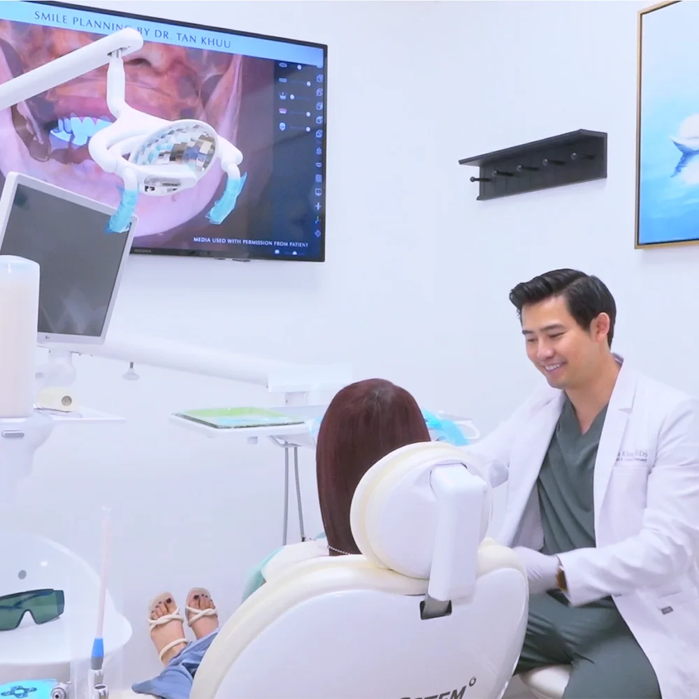 Garden Grove Emergency Dentist Dr. Tan Khuu With Patient